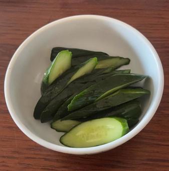 Photo, cucumber pickled in rice bran, pickled vegetables, cucumber, 