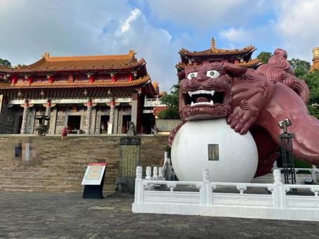 獅子石像　文武廟　日月潭　台湾 獅子石像,文武廟,日月潭の写真素材