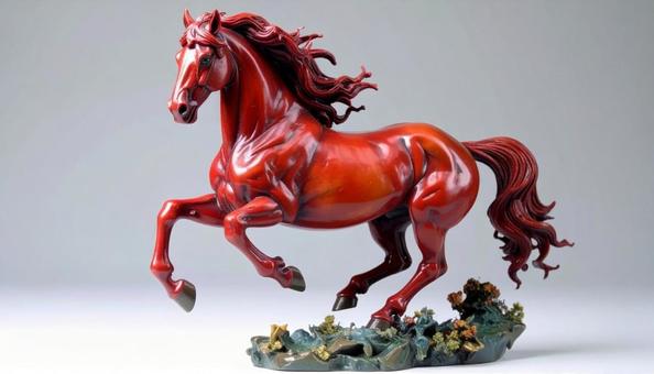 干支小物 年賀状素材 午年 赤い馬 干支小物 年賀状素材 午年 赤い馬の写真