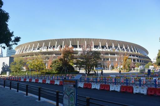 国立競技場 建物,国立競技場,隈研吾の写真素材