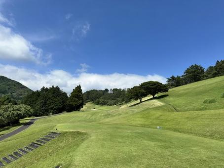 初夏のゴルフ場 初夏のゴルフ場の写真