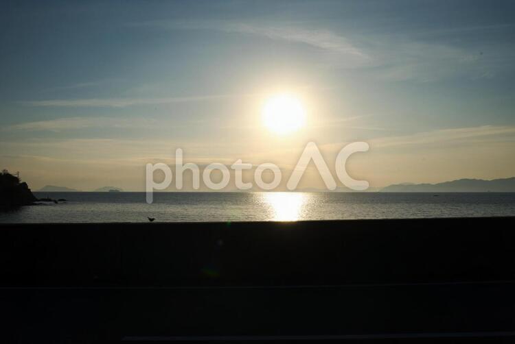 臼杵市　臼杵湾の日の出 臼杵湾,観光地,夜の写真素材
