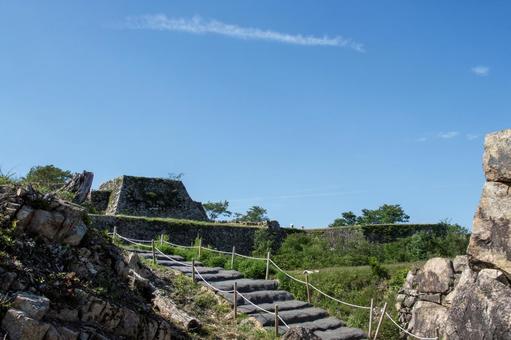 竹田城跡の風景5 竹田城跡の風景5 城跡,天空,山の写真素材