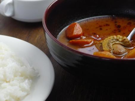 帆立スープカレー 帆立スープカレー,食べ物,ホタテの写真素材