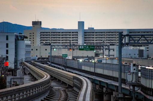 大阪モノレール大日駅から門真市方面を望む 風景,交通,駅の写真素材