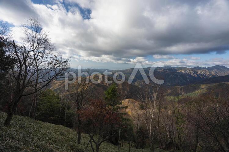 半月山からの絶景 日光,絶景,紅葉の写真素材