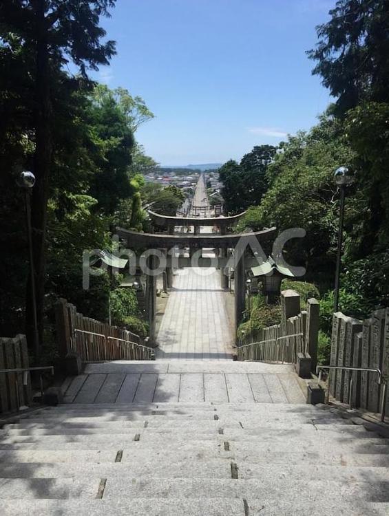 福岡・宮地嶽神社から見た景色 景色,風景,晴れの写真素材