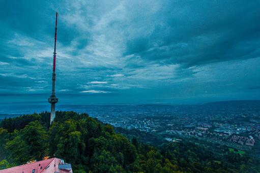 ユートリベルク塔と街並み遠望 塔,電波塔,アンテナの写真素材