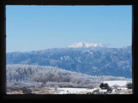 雪景色・冬の登山道(高ボッチ山) 雪景色・冬の登山道(高ボッチ山)の写真