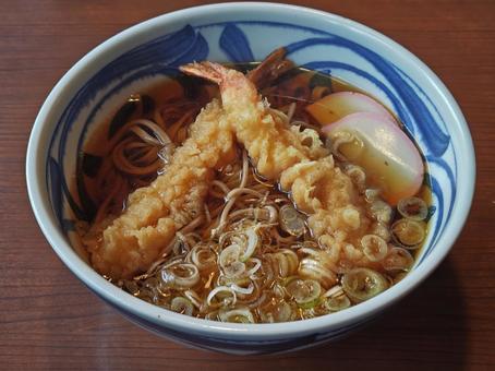 老舗そば屋の「えび天そば」 蕎麦,天ぷら,えび天の写真素材