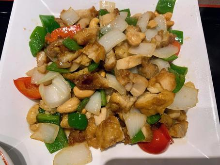 鶏肉とカシューナッツの炒め物 中華料理,中華,ランチの写真素材