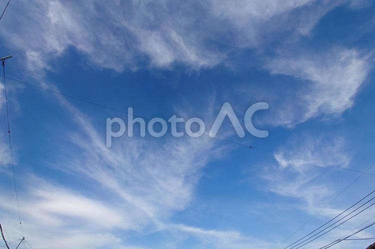 青空と雲 青空,雲,白い雲の写真素材