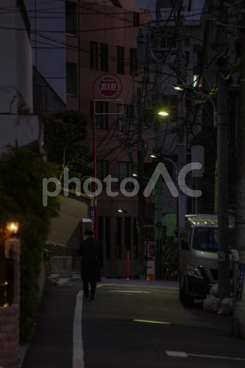 早朝の街並 夜明け前,丹後町,住宅街の写真素材
