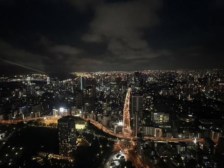 東京夜景と空 東京夜景と空 夜景,東京,タワーの写真素材