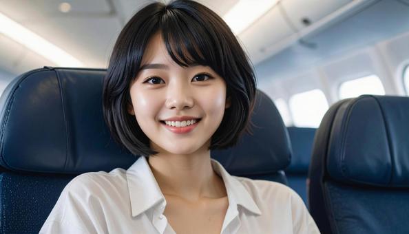 飛行機に乗っていますの写真