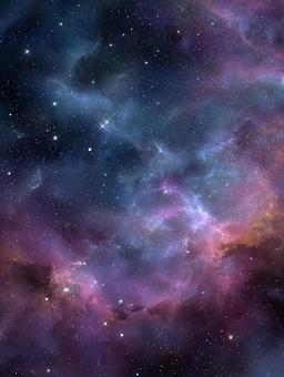 輝く無数の星とカラフルな星雲 輝く無数の星とカラフルな星雲の写真