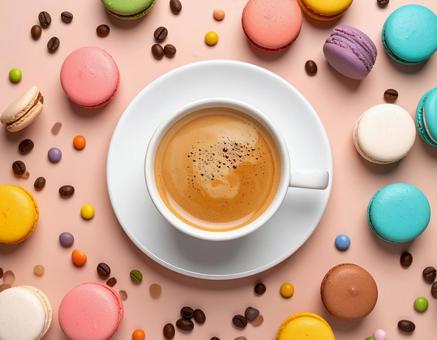 テーブルの上のコーヒー テーブルの上のコーヒーの写真