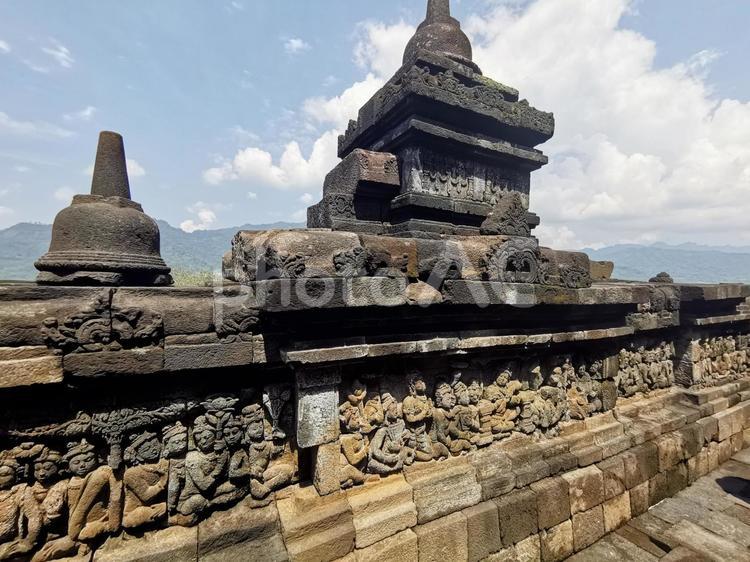 インドネシア　ボロブドゥール遺跡 ボロブドゥール遺跡,ジョグジャカルタ,インドネシアの写真素材
