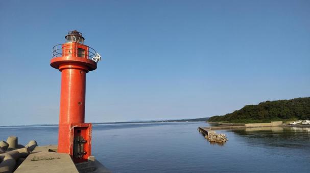 海と灯台 灯台,海,日本海の写真素材
