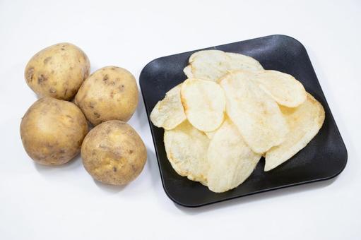 ポテトチップス じゃがいも ポテトチップス,じゃがいも,スナック菓子の写真素材