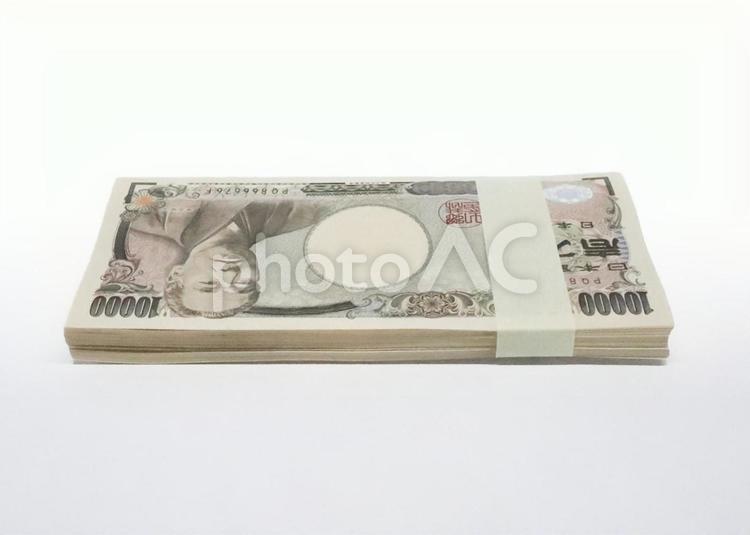 上から見た一万円札の札束 一万円,100万円,百万円の写真素材