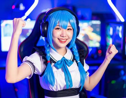 コスプレゲーマー勝利!水色ツインテさん コスプレゲーマー勝利!水色ツインテさんの写真