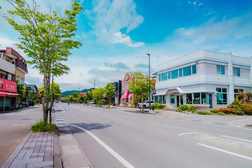 【長野】軽井沢駅の周辺 軽井沢,長野,karuizawaの写真素材