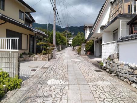 石畳の街並み 石畳の街並み 坂本,安太衆,石積みの写真素材