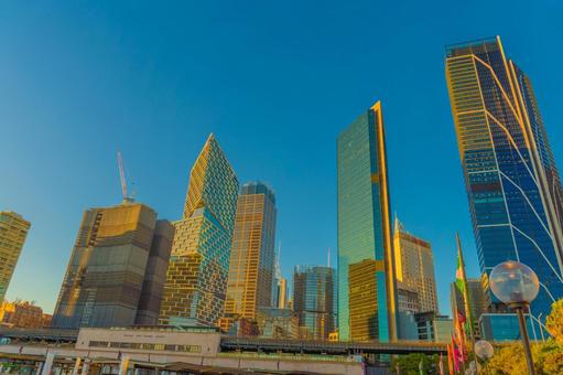 Sunset buildings and cityscape, JPG