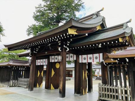 諏訪神社　神門 諏訪神社,岩手県北上市,神社の写真素材