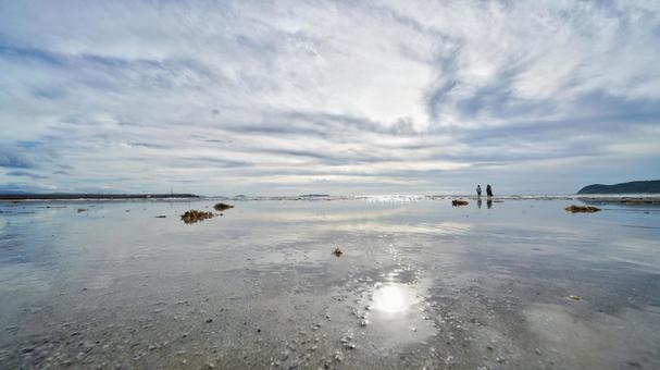 夏の海 夏の海 かがみの海,福間海岸,海の写真素材