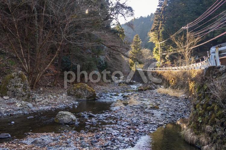 夕暮れの渓谷 渓谷,川,河の写真素材