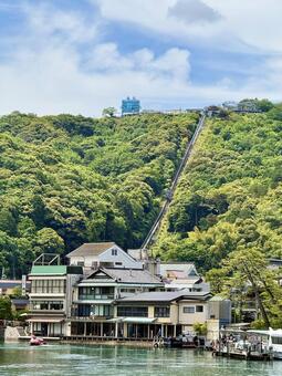 春の天橋立　文殊エリアの街並み 文珠,天橋立,日本三景の写真素材