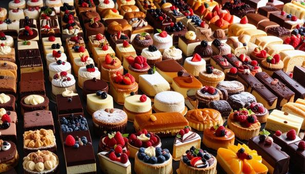 たくさんのケーキ たくさんのケーキの写真