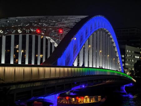 永代橋　夜景　2025年11月 永代橋,隅田川,東京の写真素材