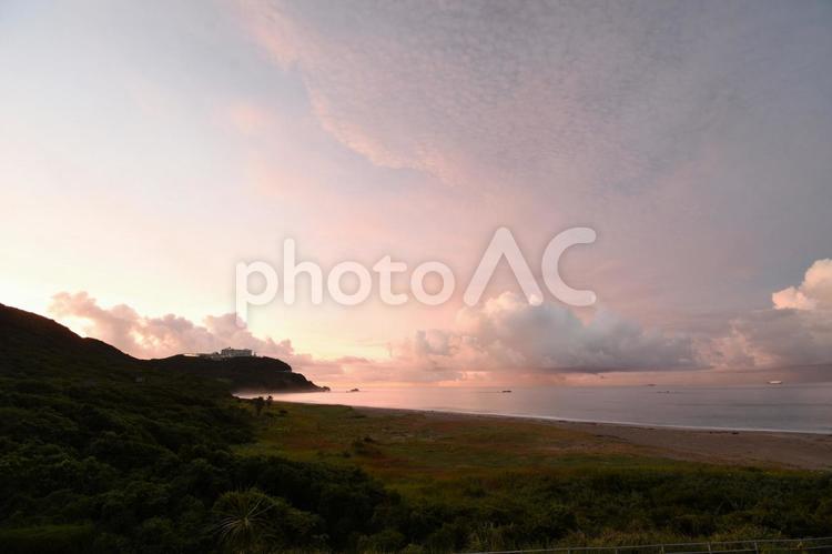 伊良湖岬の朝焼け きれい,絶景,景色の写真素材