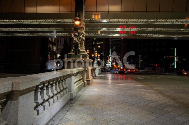 夜の日本橋（東京） 日本橋,夜景,中央区の写真素材