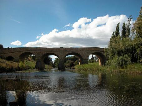 リッチモンド橋、静かにたたずむ オーストラリア,タスマニア,最古の石橋の写真素材