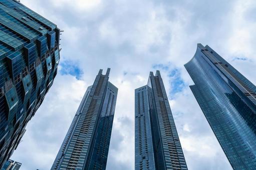海雲台の高層ビル群 韓国,釜山,海雲台の写真素材