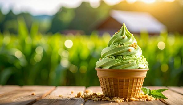 抹茶のソフトクリーム 抹茶のソフトクリームの写真