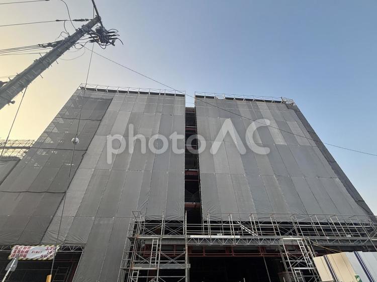 建設中の建物 ビル,マンション,作業の写真素材