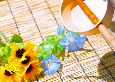 Sprinkling water with a ladle, JPG