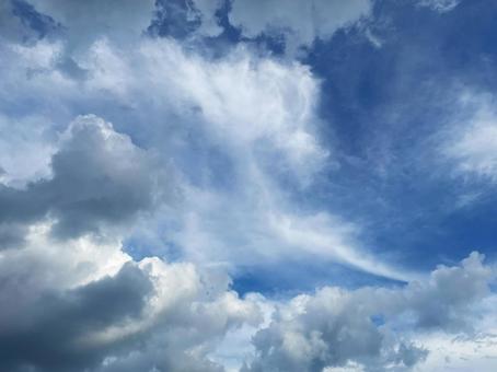 Summer sky with white and grey clouds, JPG Summer sky with white and grey clouds, JPG
