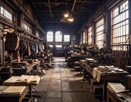 廃れた工場 廃れた工場の写真