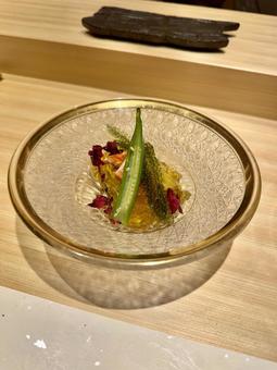 ナスのジュレ ナスのジュレ オクラ,なす,ジュレの写真素材