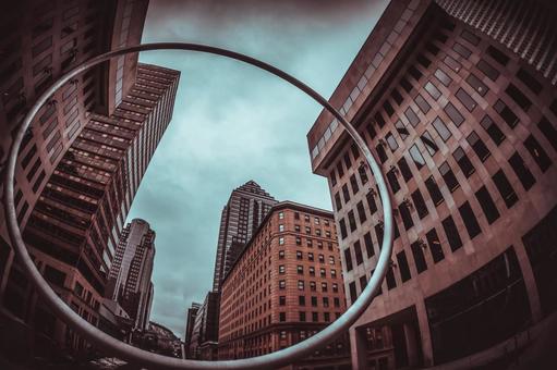 レトロトーンのリングとモントリオール リング,アート,都市の写真素材