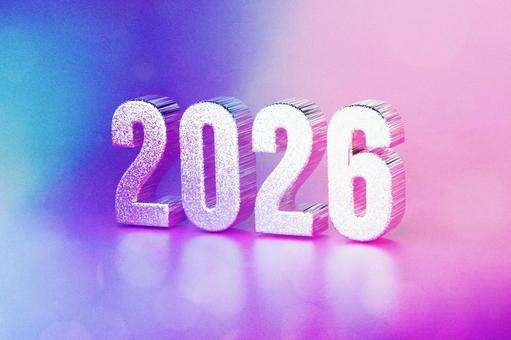 2026年 キラキラ輝く3Dロゴ背景 2026年 キラキラ輝く3Dロゴ背景 2026,2026年,新年の写真素材