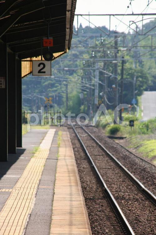 玉造温泉駅(線路) 電車,玉造,温泉駅の写真素材