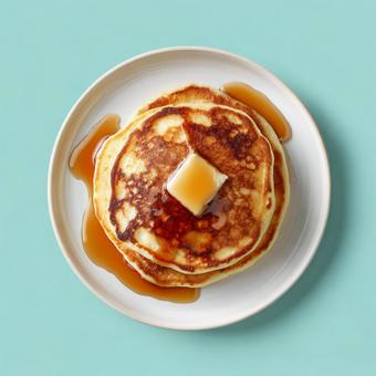 食欲をそそるデザート：パンケーキの写真