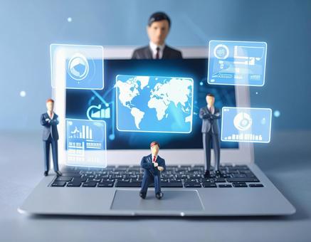 AIを使用するビジネスマン人形のイメージの写真